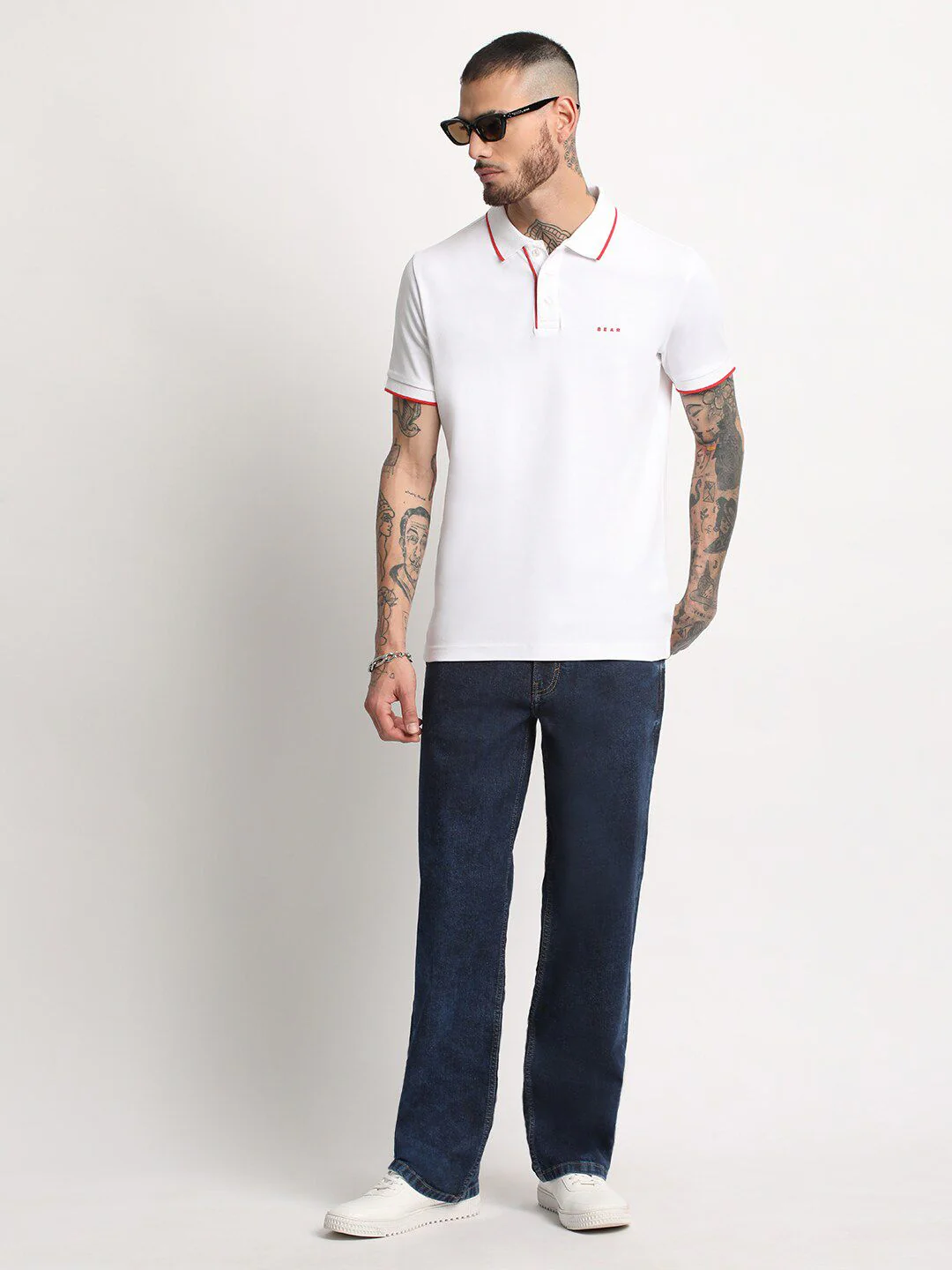THE BEAR HOUSE Polo Collar Slim Fit Pure Cotton T-shirt - Image 6