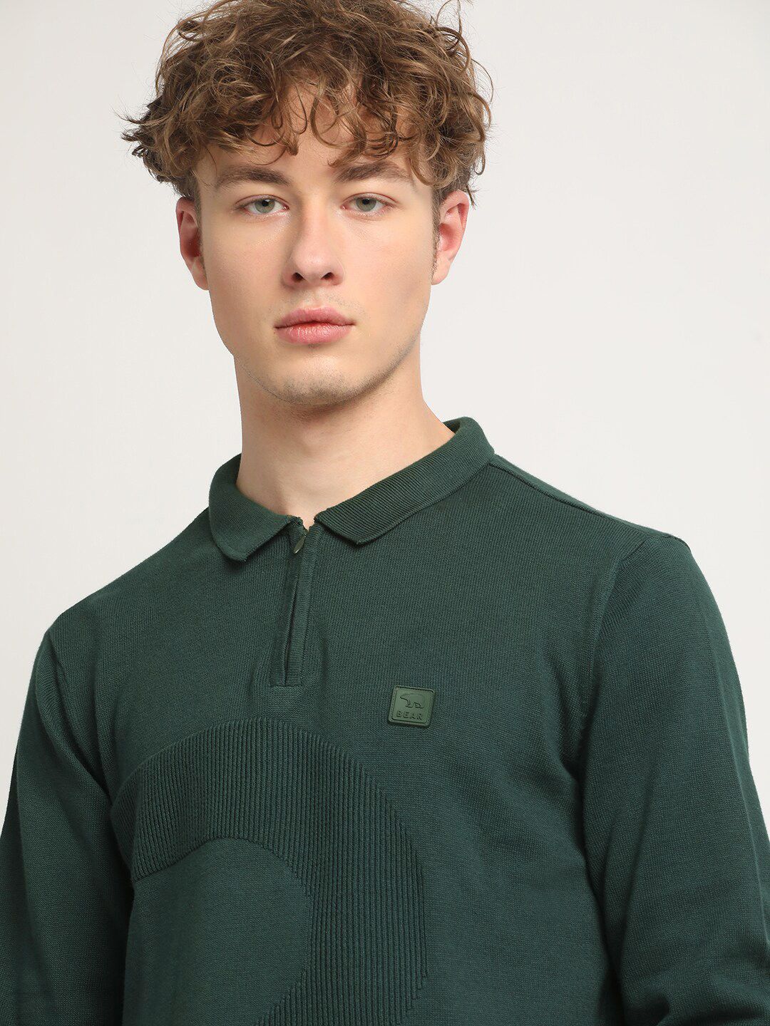 THE BEAR HOUSE Polo Collar Slim Fit Pure Cotton T-shirt - Image 2