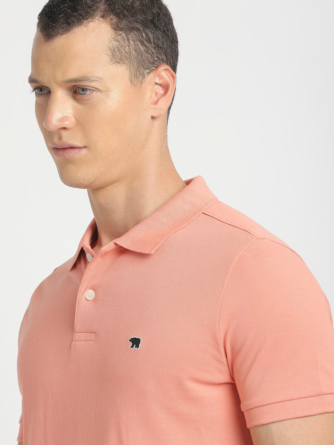 THE BEAR HOUSE Polo Collar Slim Fit Pure Cotton T-shirt - Image 2