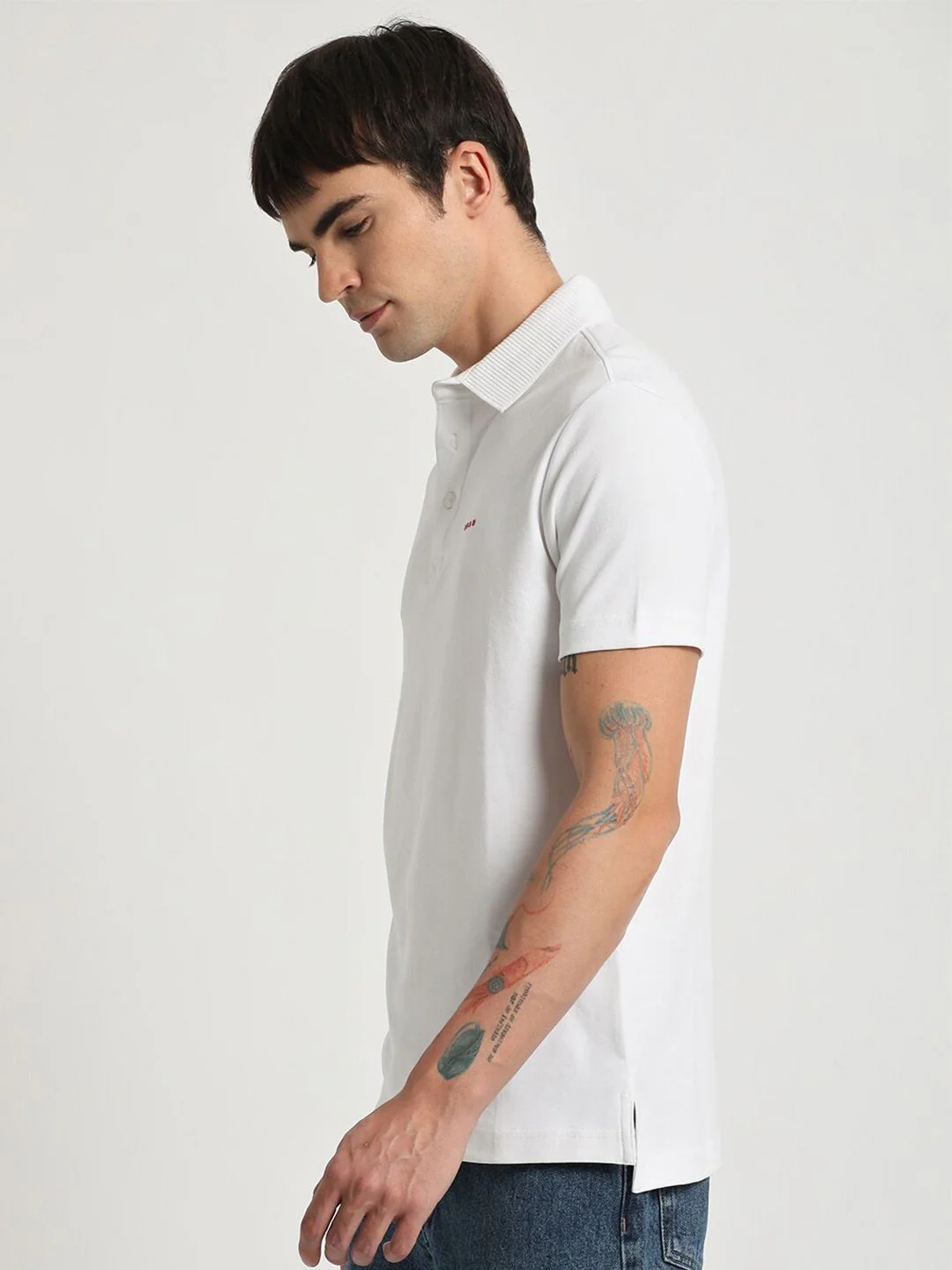 THE BEAR HOUSE Polo Collar Slim Fit Pure Cotton T-shirt - Image 3