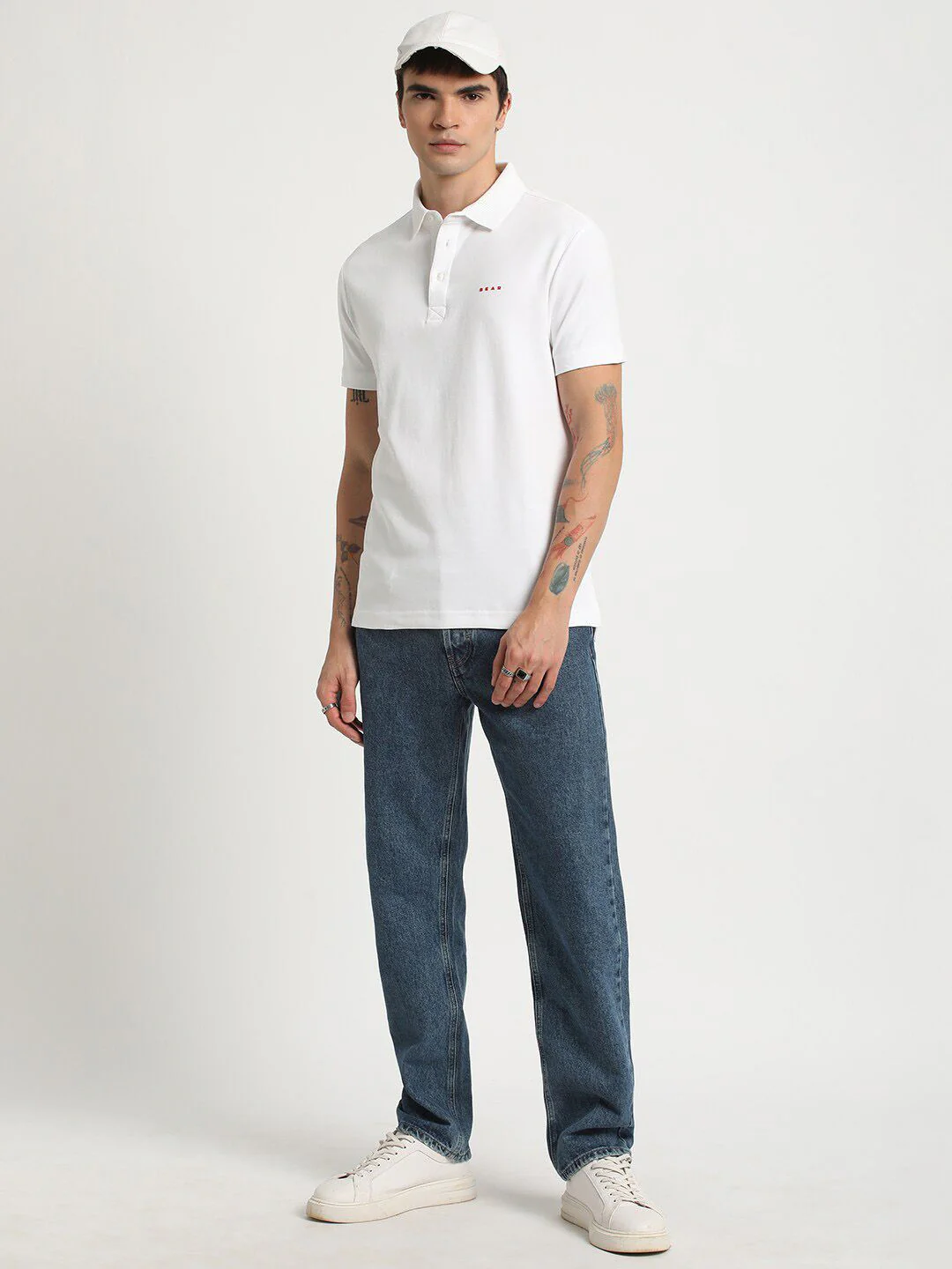 THE BEAR HOUSE Polo Collar Slim Fit Pure Cotton T-shirt - Image 4
