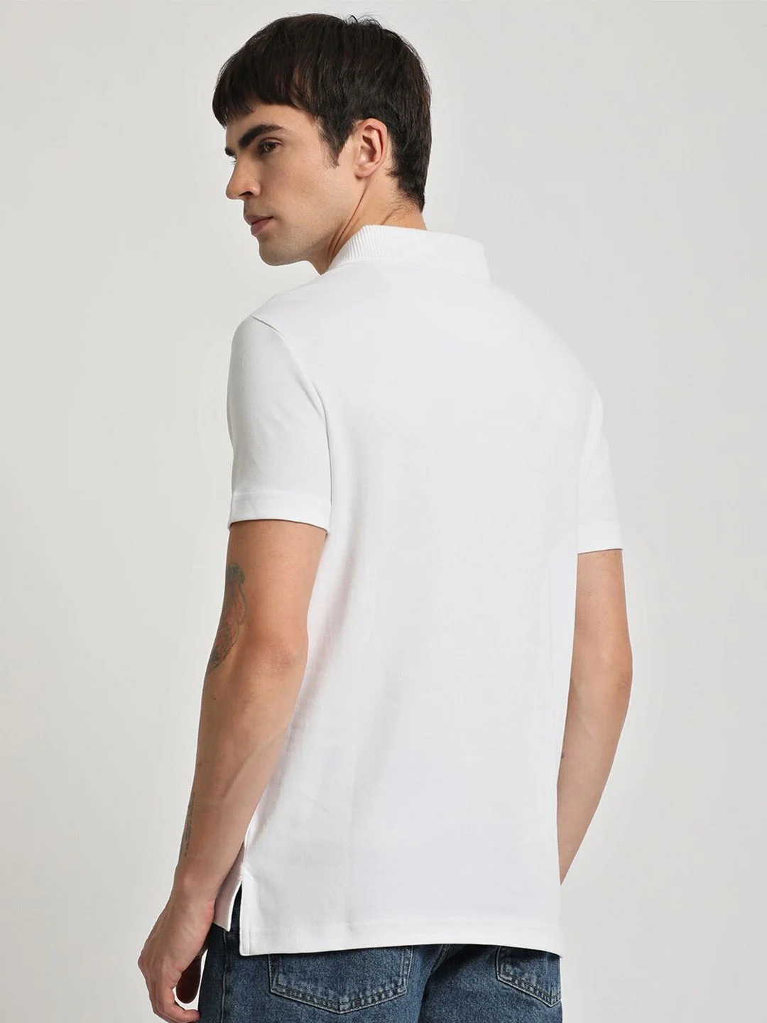 THE BEAR HOUSE Polo Collar Slim Fit Pure Cotton T-shirt - Image 5