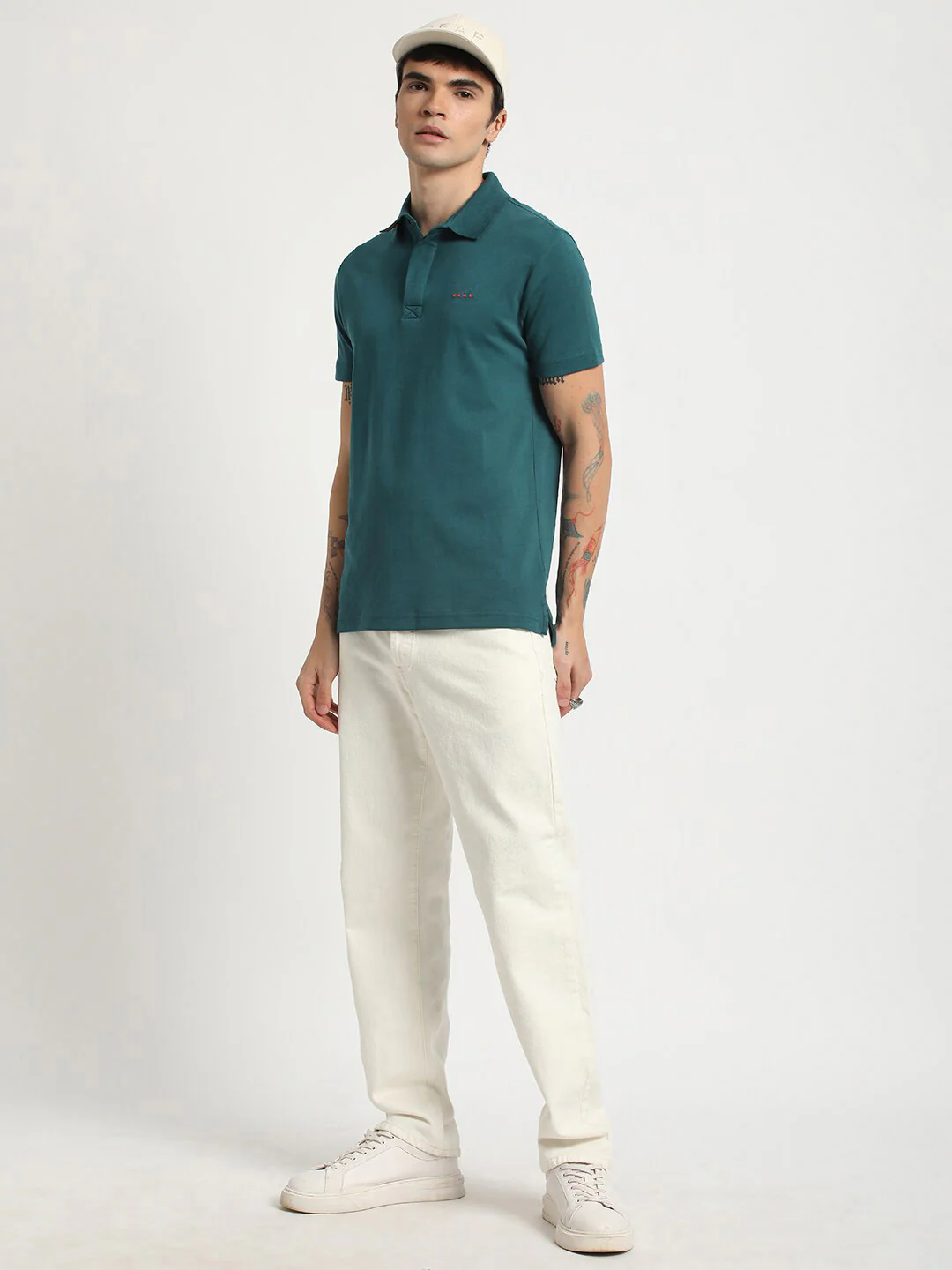 THE BEAR HOUSE Polo Collar Slim Fit Pure Cotton T-shirt - Image 5