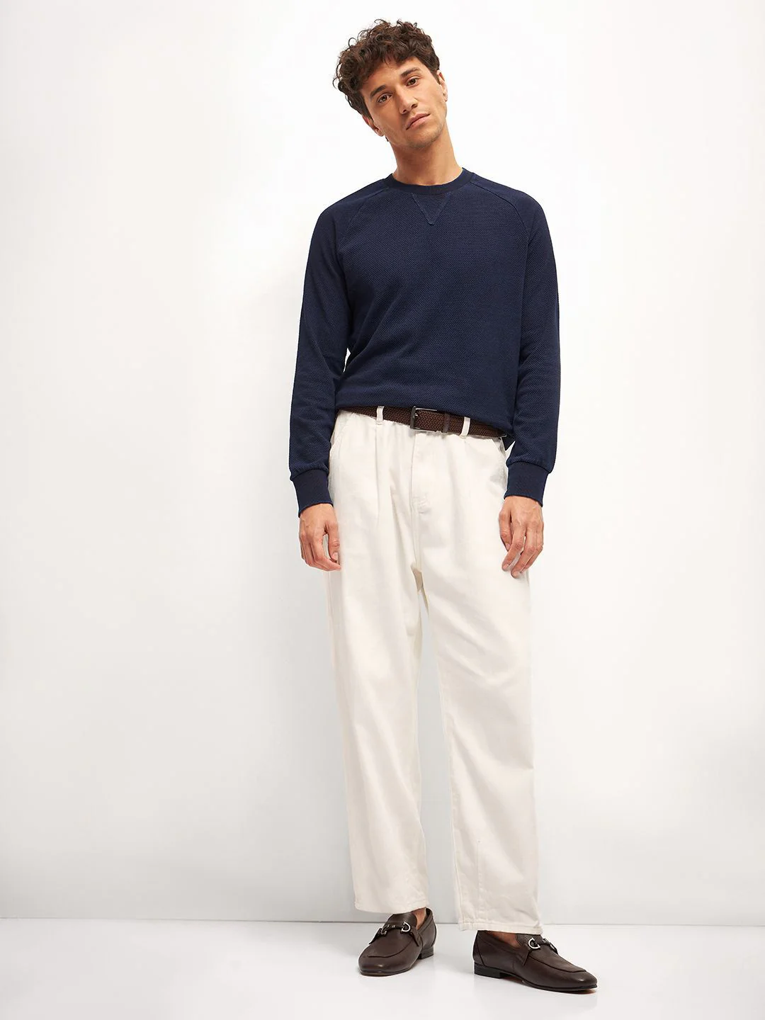 THE BEAR HOUSE Men Crew Neck Self-Design Pullover Sweater - Image 6