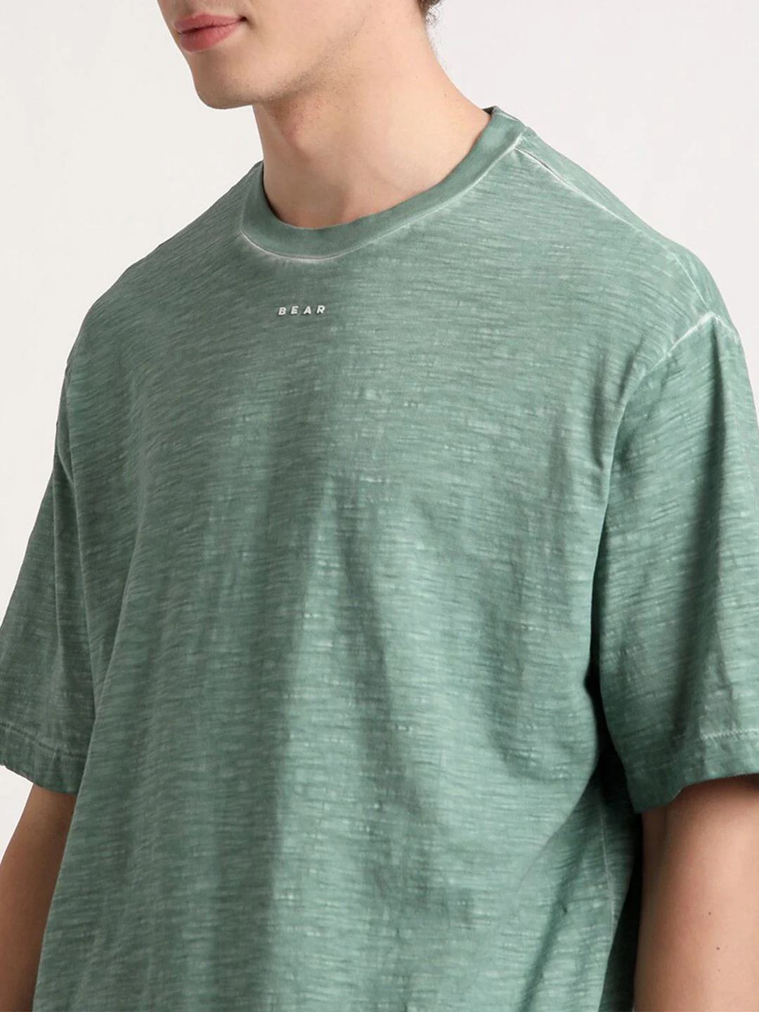 THE BEAR HOUSE Round Neck Drop-Shoulder Pure Cotton T-shirt - Image 2