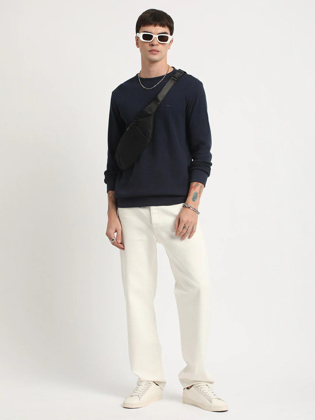 THE BEAR HOUSE Round Neck Pure Cotton Slim Fit T-shirt - Image 4