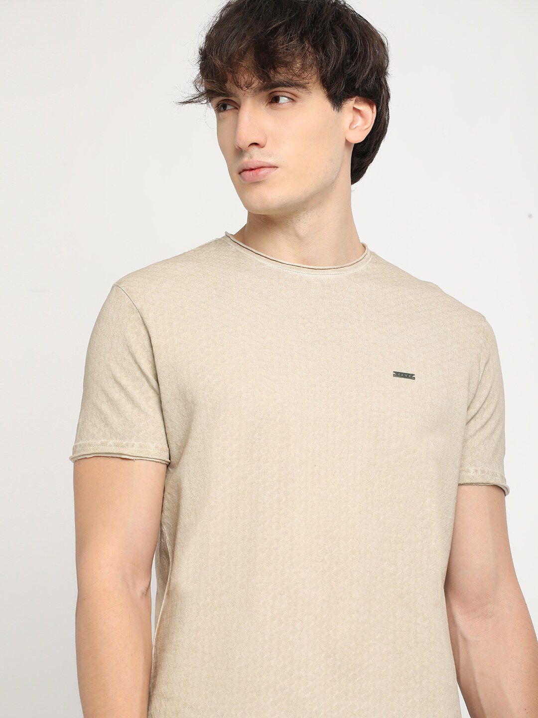 THE BEAR HOUSE Round Neck Pure Cotton Slim Fit T-shirt - Image 3