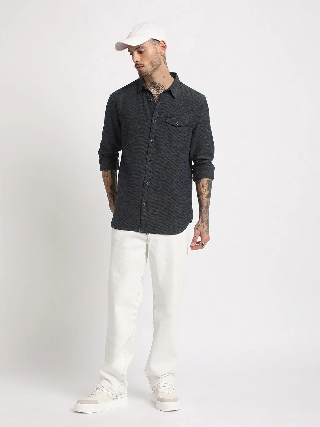THE BEAR HOUSE Slim Fit Casual Pure Cotton Shirt - Image 4