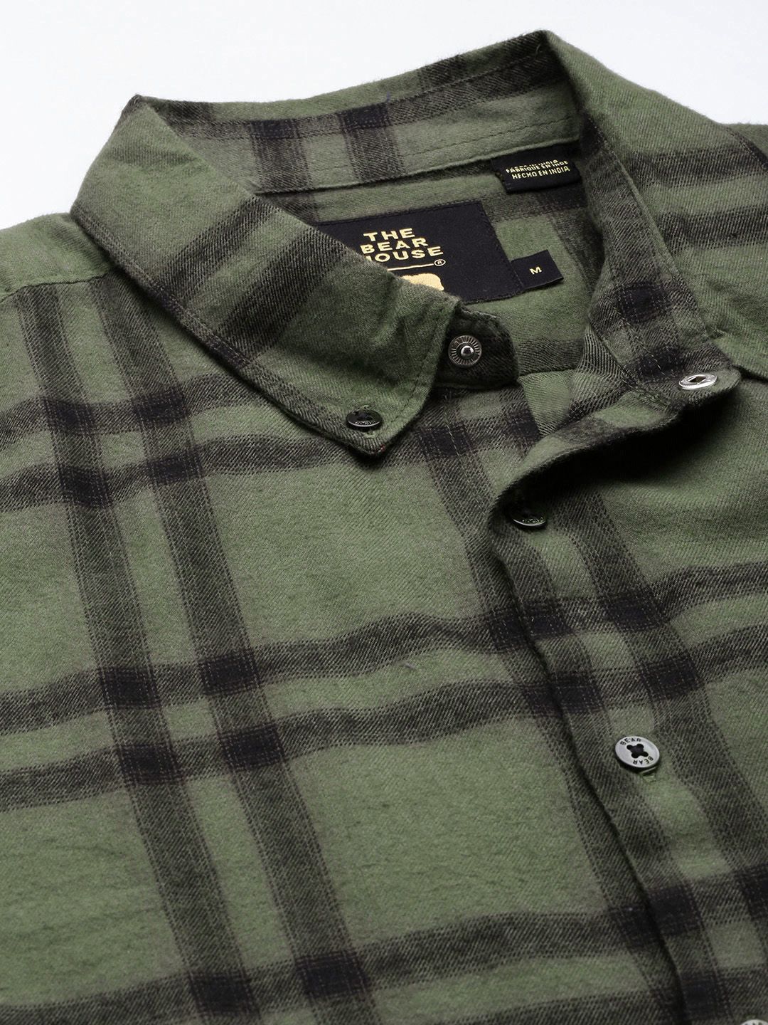 THE BEAR HOUSE Slim Fit Checked Pure Cotton Casual Shirt - Image 2