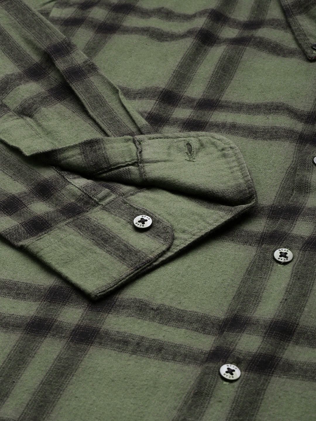 THE BEAR HOUSE Slim Fit Checked Pure Cotton Casual Shirt - Image 3
