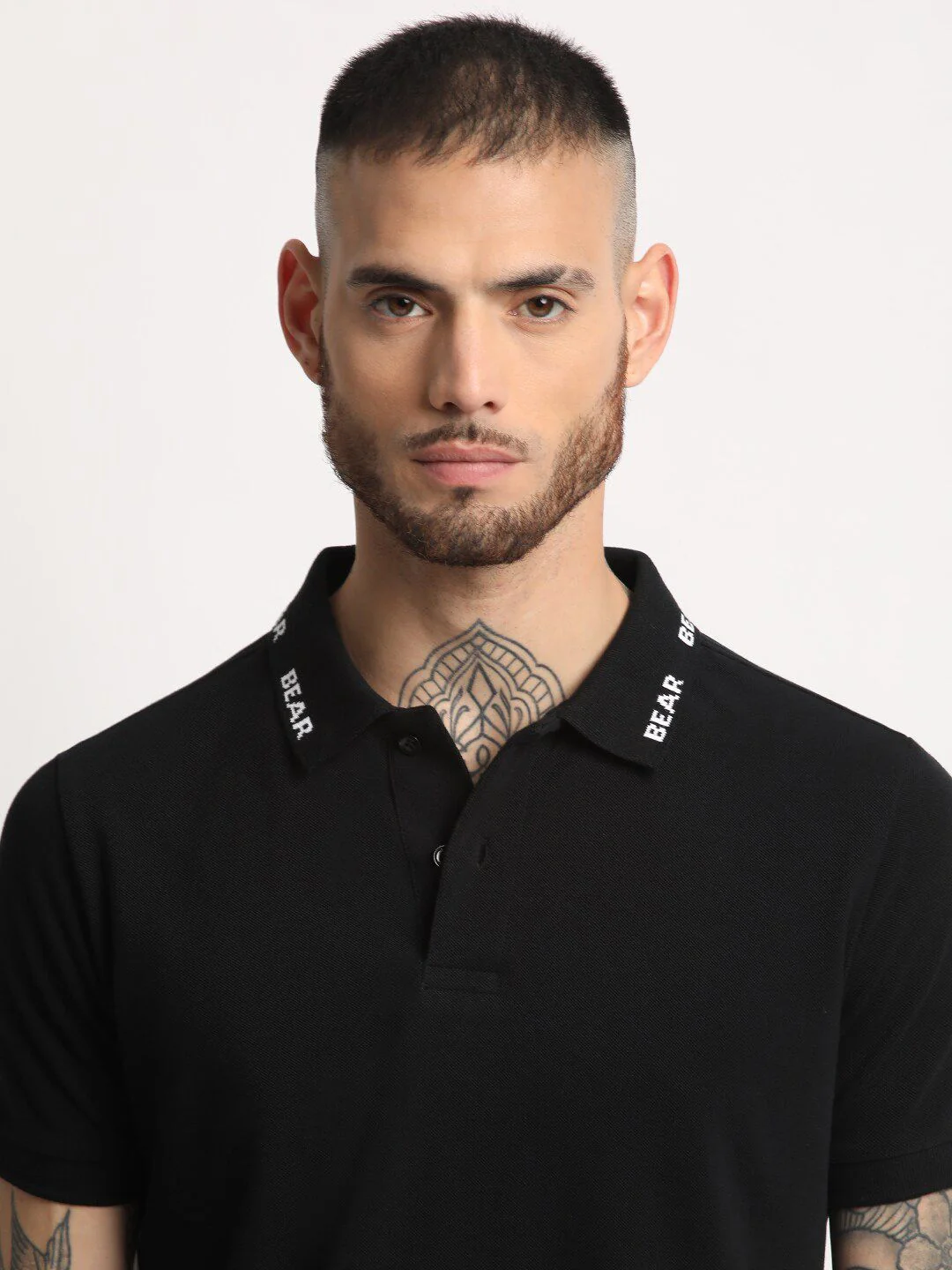THE BEAR HOUSE Slim Fit Polo Collar Pure Cotton T-shirt - Image 3
