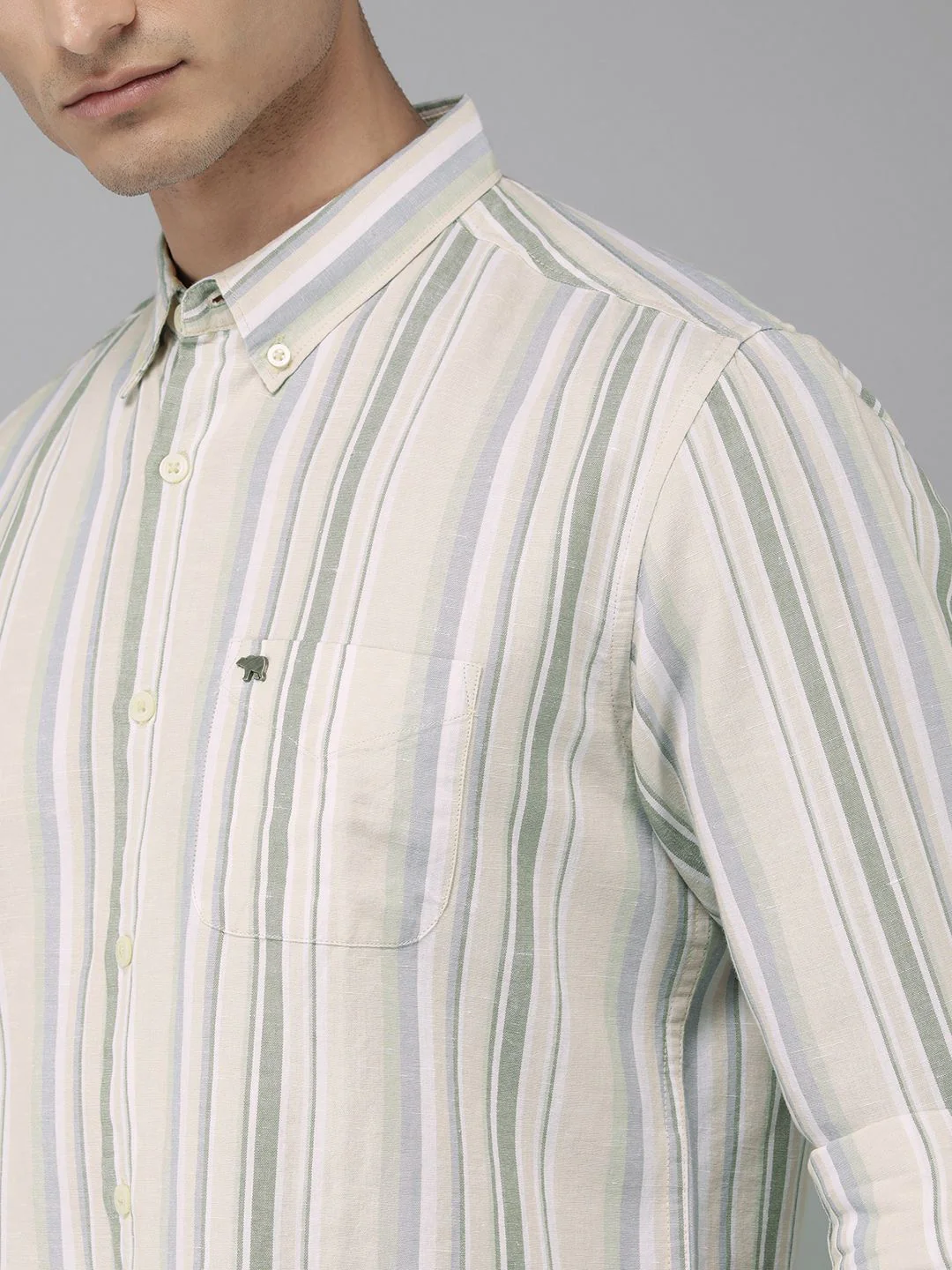 THE BEAR HOUSE Slim Fit Striped Casual Shirt - Image 7