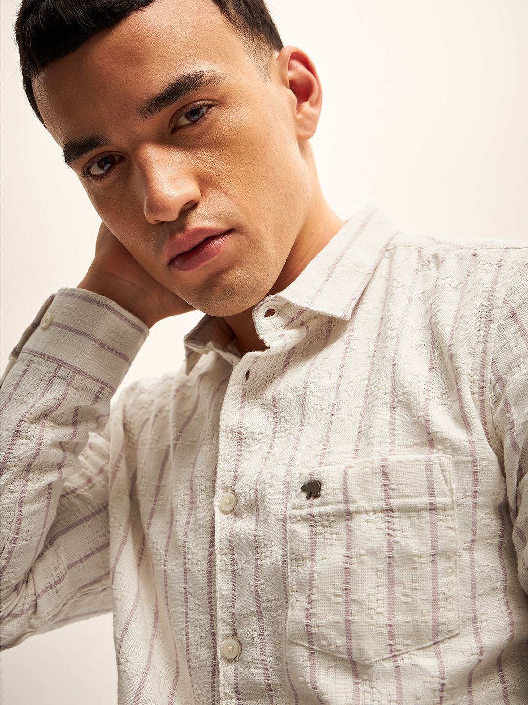 THE BEAR HOUSE Slim Fit Striped Casual Shirt - Image 2