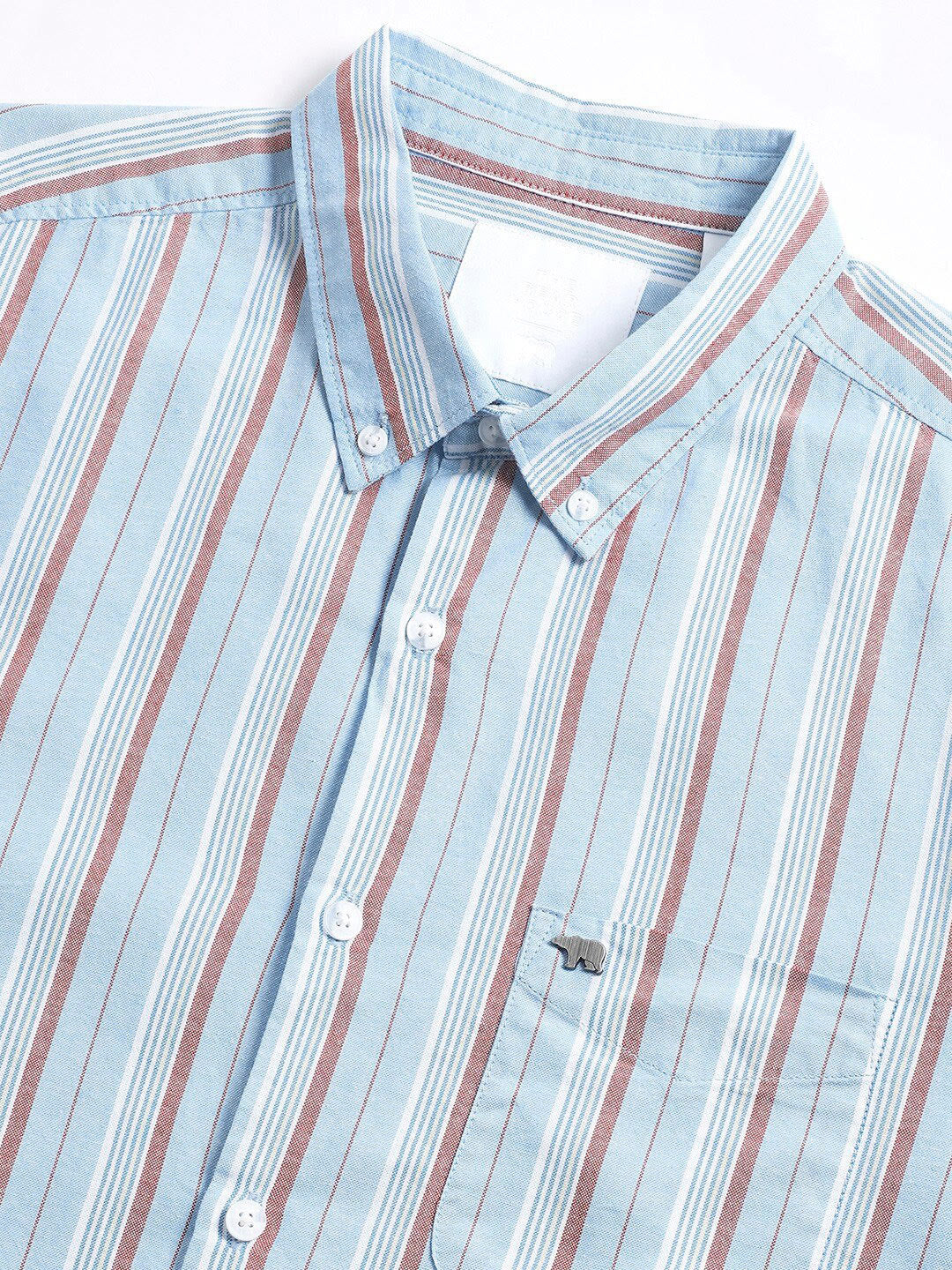 THE BEAR HOUSE Slim Fit Striped Spread Collar Cotton Casual Shirt - Image 7