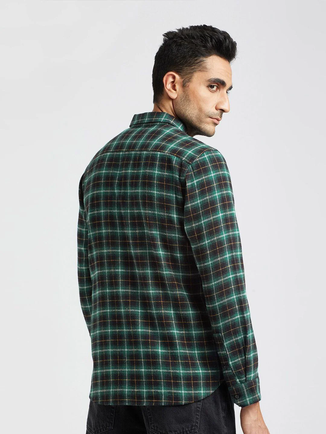 THE BEAR HOUSE Slim Fit Tartan Checked Pure Cotton Casual Shirt - Image 5