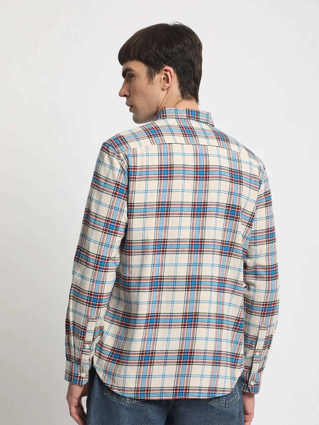 THE BEAR HOUSE Slim Fit Tartan Checks Opaque Checked Cotton Casual Shirt - Image 5
