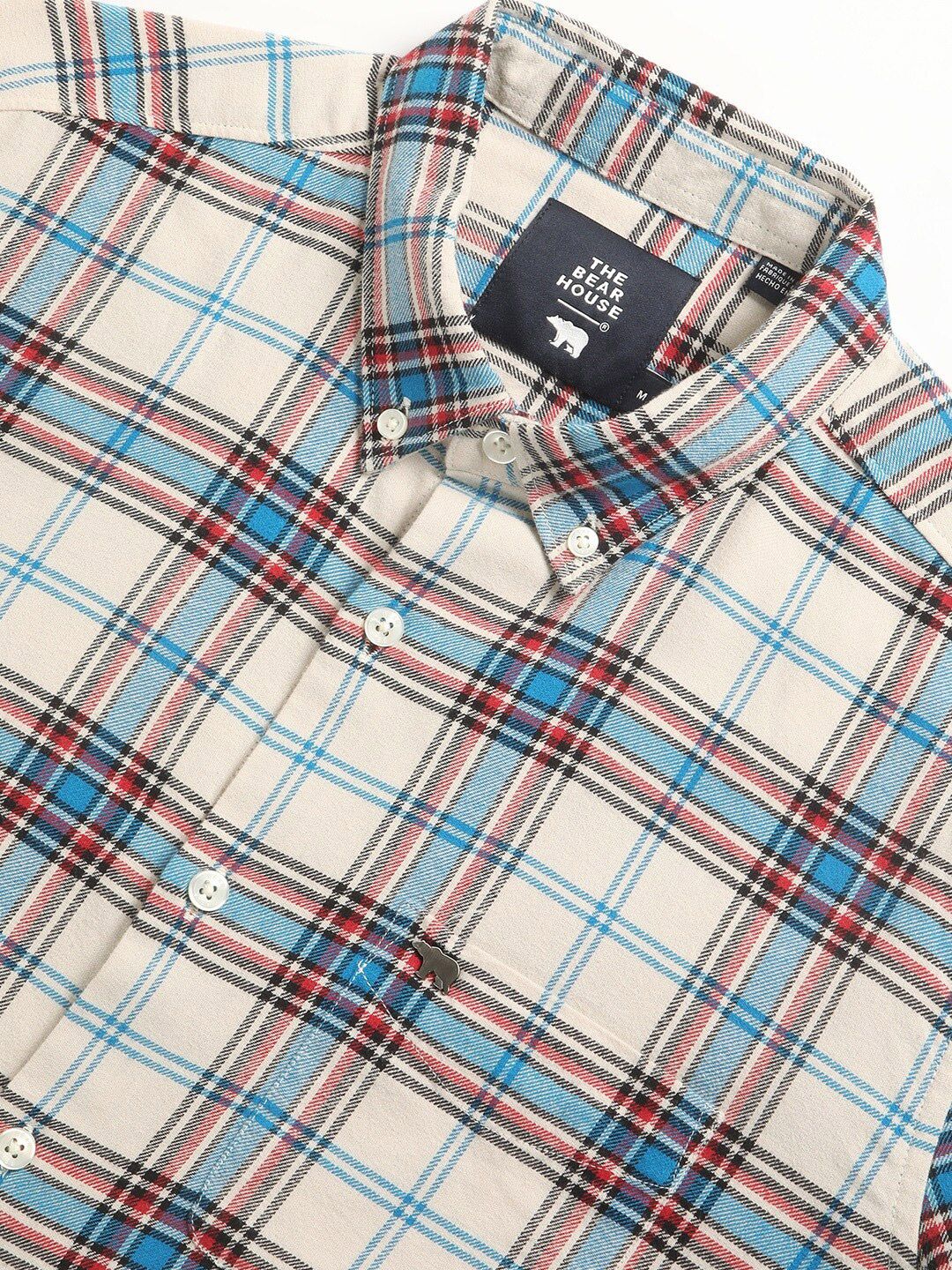 THE BEAR HOUSE Slim Fit Tartan Checks Opaque Checked Cotton Casual Shirt - Image 6