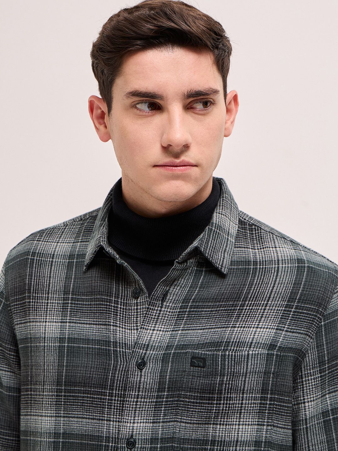 THE BEAR HOUSE Slim Fit Tartan Checks Pure Cotton Casual Shirt - Image 3