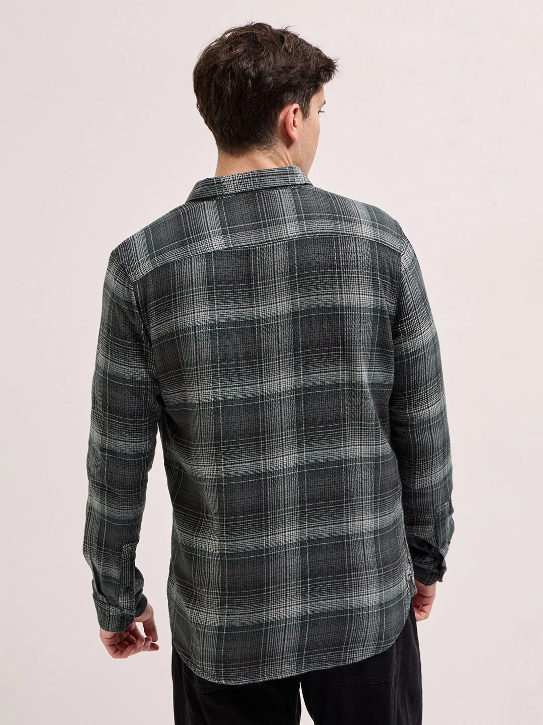 THE BEAR HOUSE Slim Fit Tartan Checks Pure Cotton Casual Shirt - Image 5