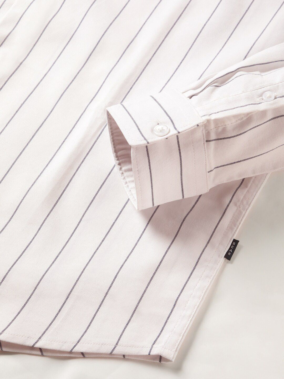THE BEAR HOUSE Slim Fit Vertical Stripes Twill Spread Collar Casual Shirt - Image 7