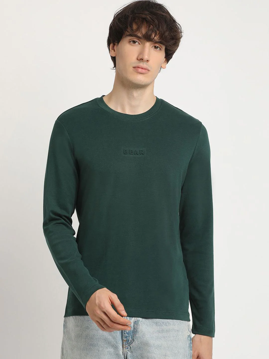 THE BEAR HOUSE Solid Slim Fit Casual T-shirt - Image 2