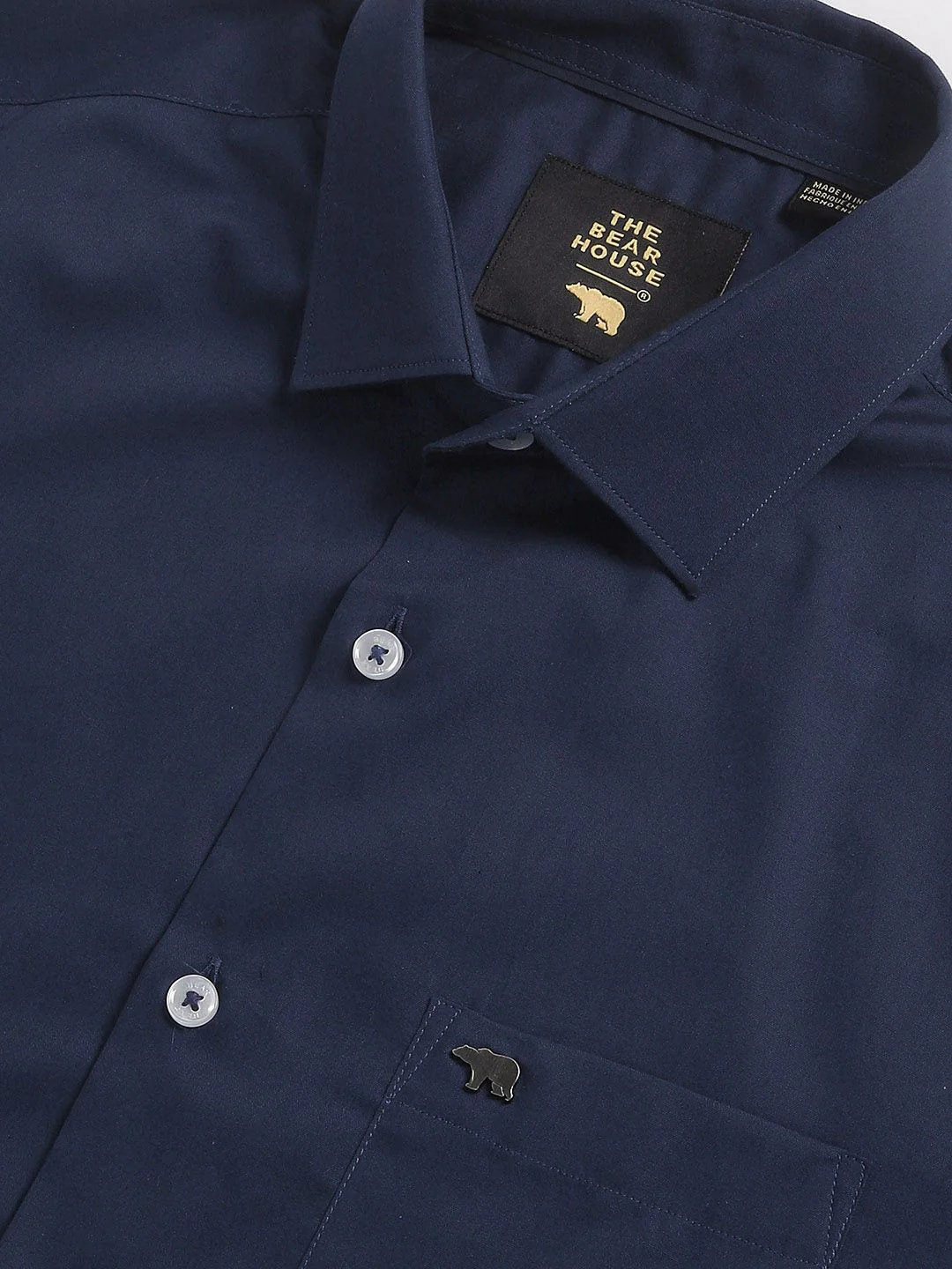THE BEAR HOUSE Spread Collar Slim Fit Formal Shirt - Image 2