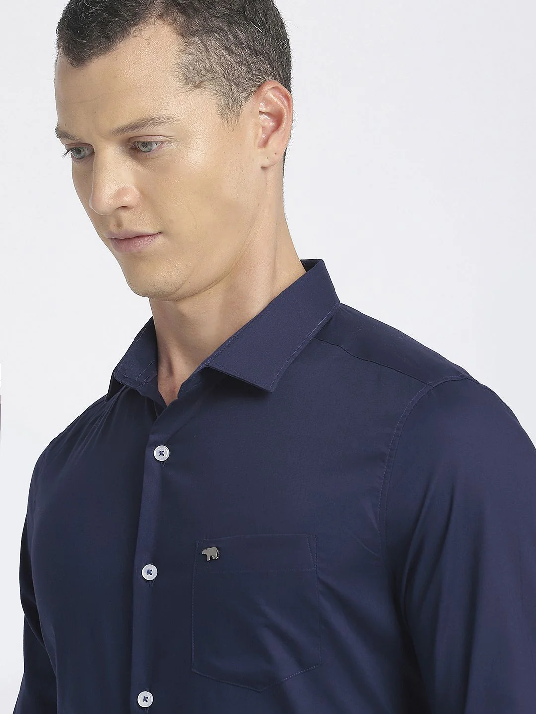 THE BEAR HOUSE Spread Collar Slim Fit Formal Shirt - Image 6