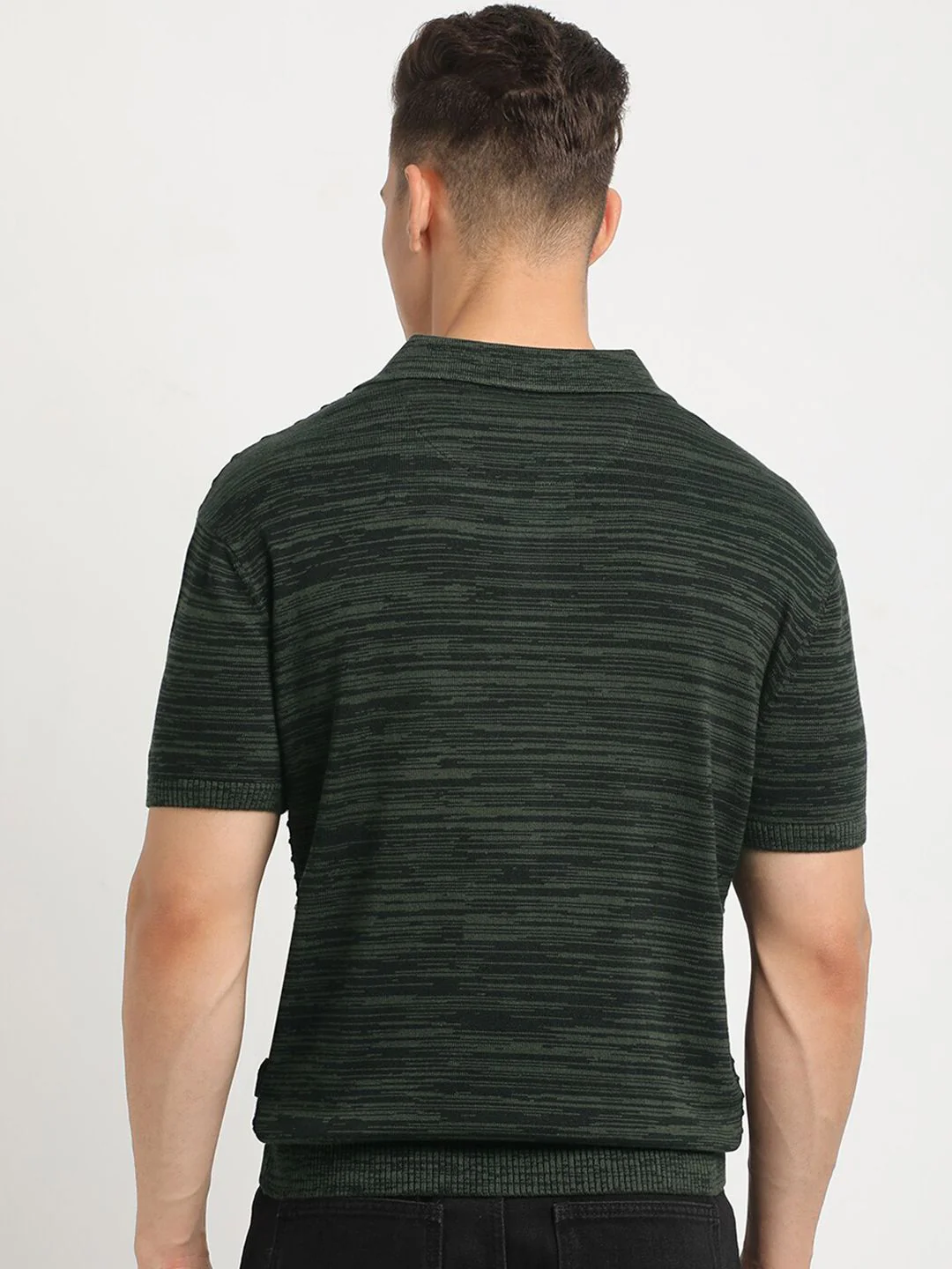 THE BEAR HOUSE Striped Polo Collar Short Sleeves Cotton T-shirt - Image 4