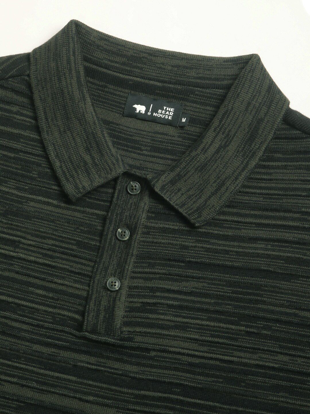 THE BEAR HOUSE Striped Polo Collar Short Sleeves Cotton T-shirt - Image 7