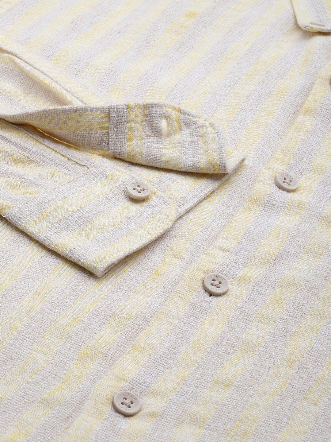 THE BEAR HOUSE Striped Spread Collar Slim Fit Opaque Casual Shirt - Image 7