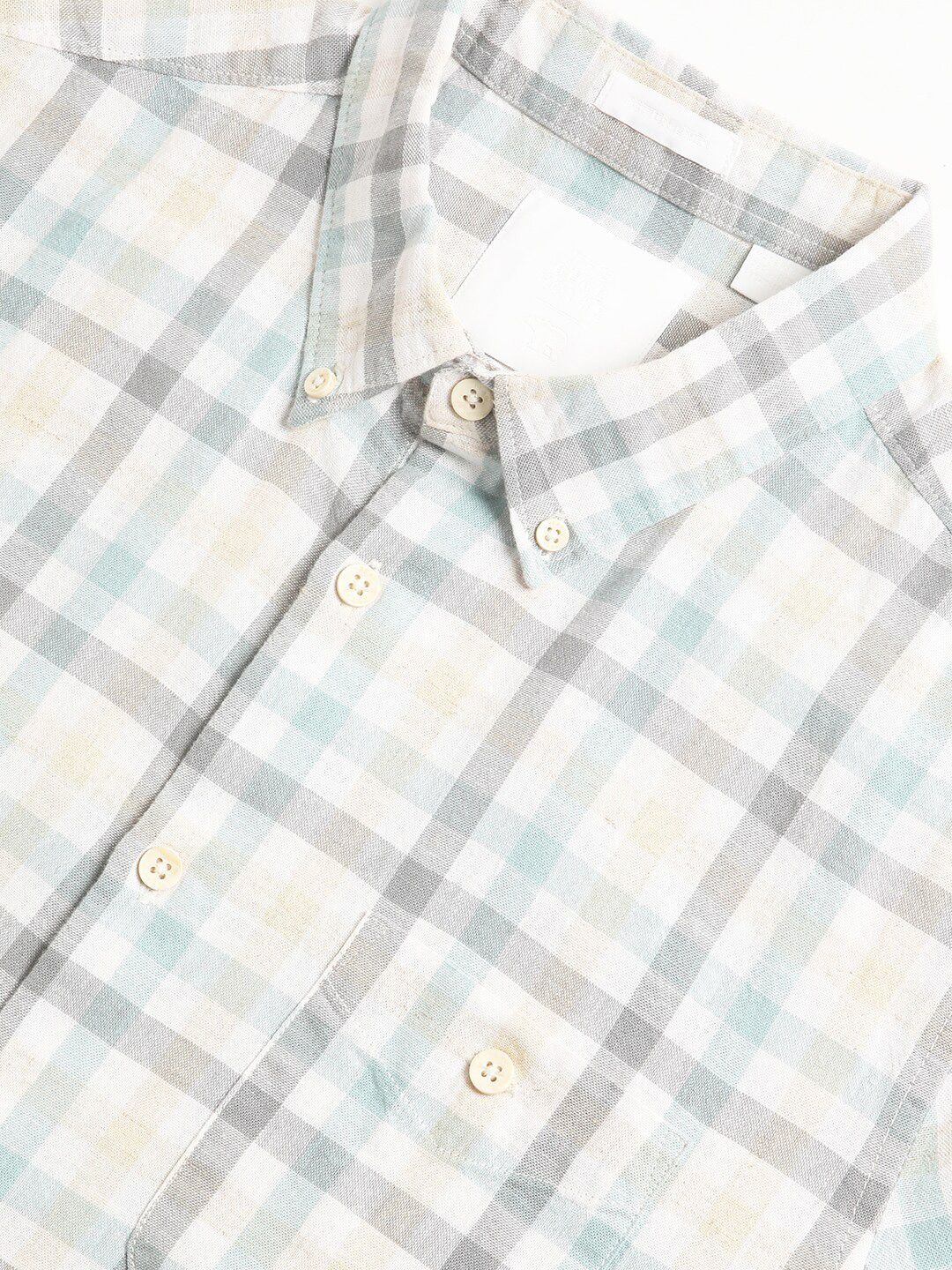 THE BEAR HOUSE Tartan Checks Slim Fit Cotton Linen Casual Shirt - Image 6