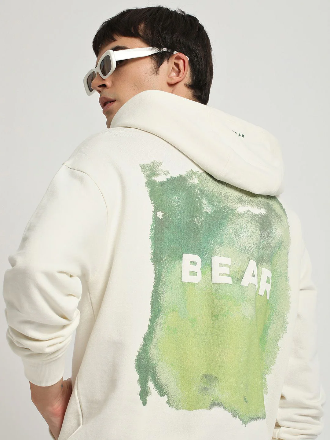 THE BEAR HOUSE Typography Printed Hooded Pure Cotton Pullover Sweatshirt - Image 2