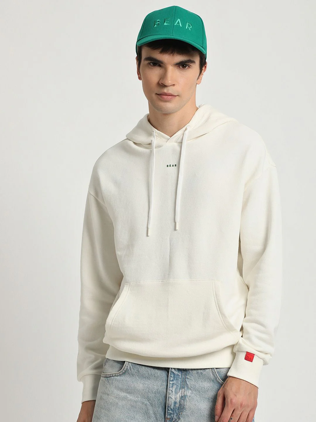 THE BEAR HOUSE Typography Printed Hooded Pure Cotton Pullover Sweatshirt - Image 3