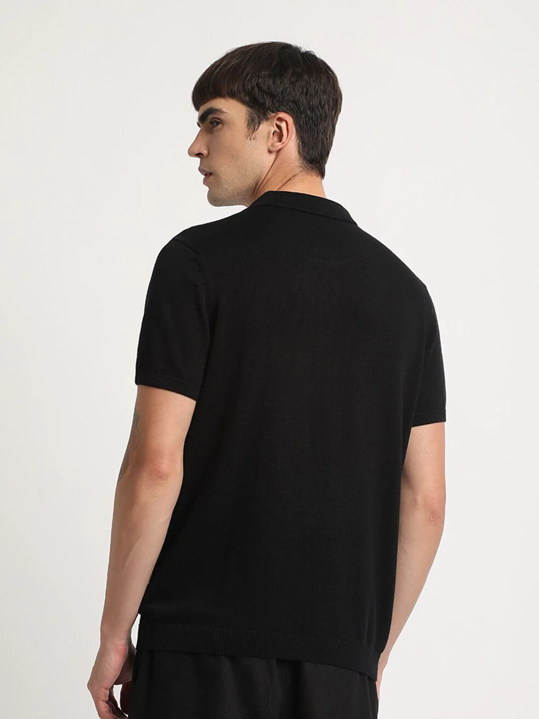 THE BEAR HOUSE Vertical Striped Regular Fit Polo Collar Cotton T-shirt - Image 4