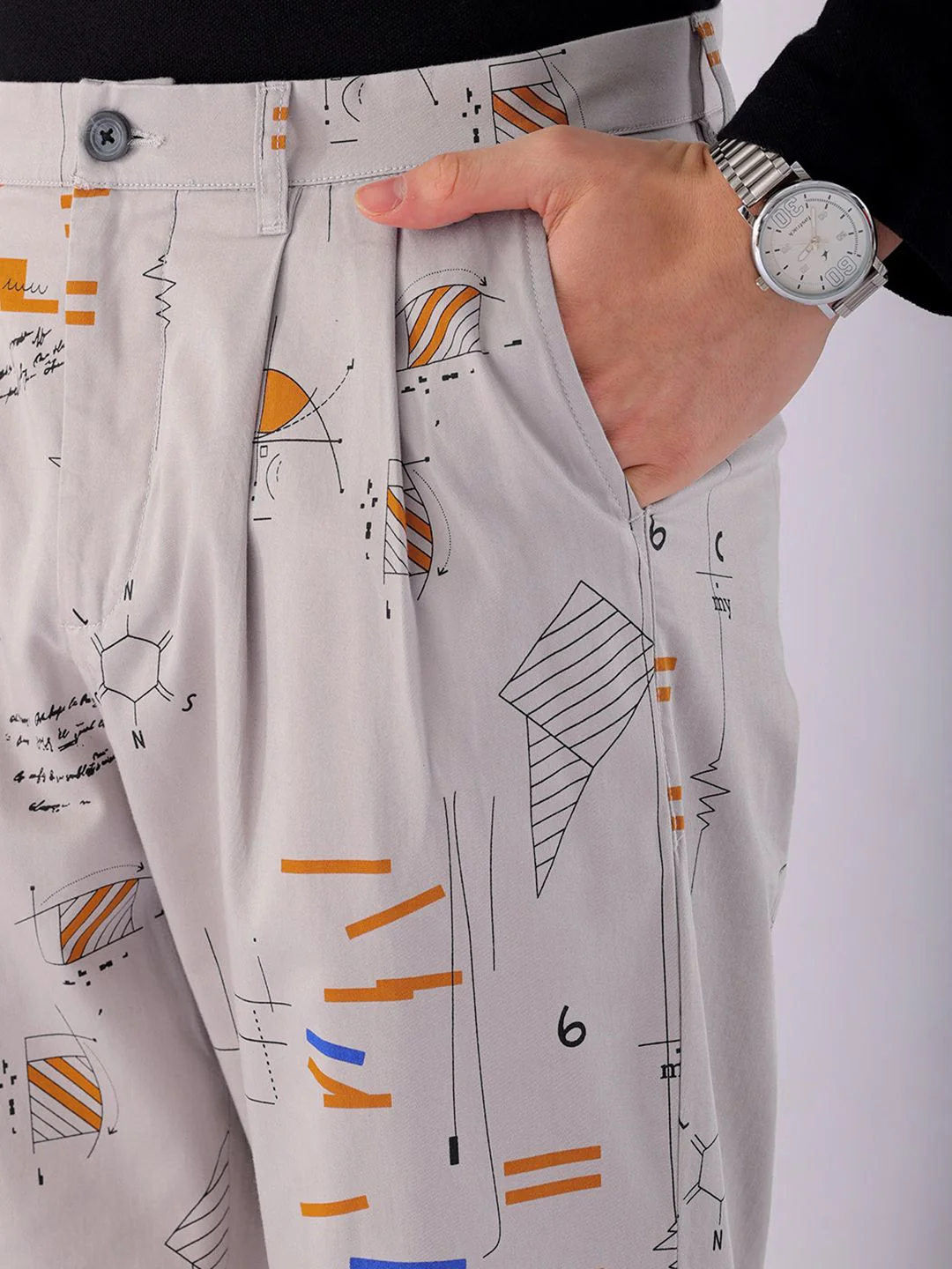 The Indian Garage Co Abstract Printed Cotton Loose Fit Trouser - Image 7