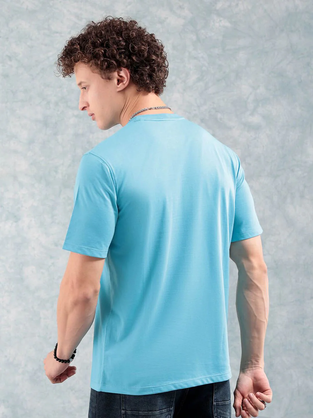 The Indian Garage Co Blue Round Neck Short Sleeves Regular T-shirt - Image 5
