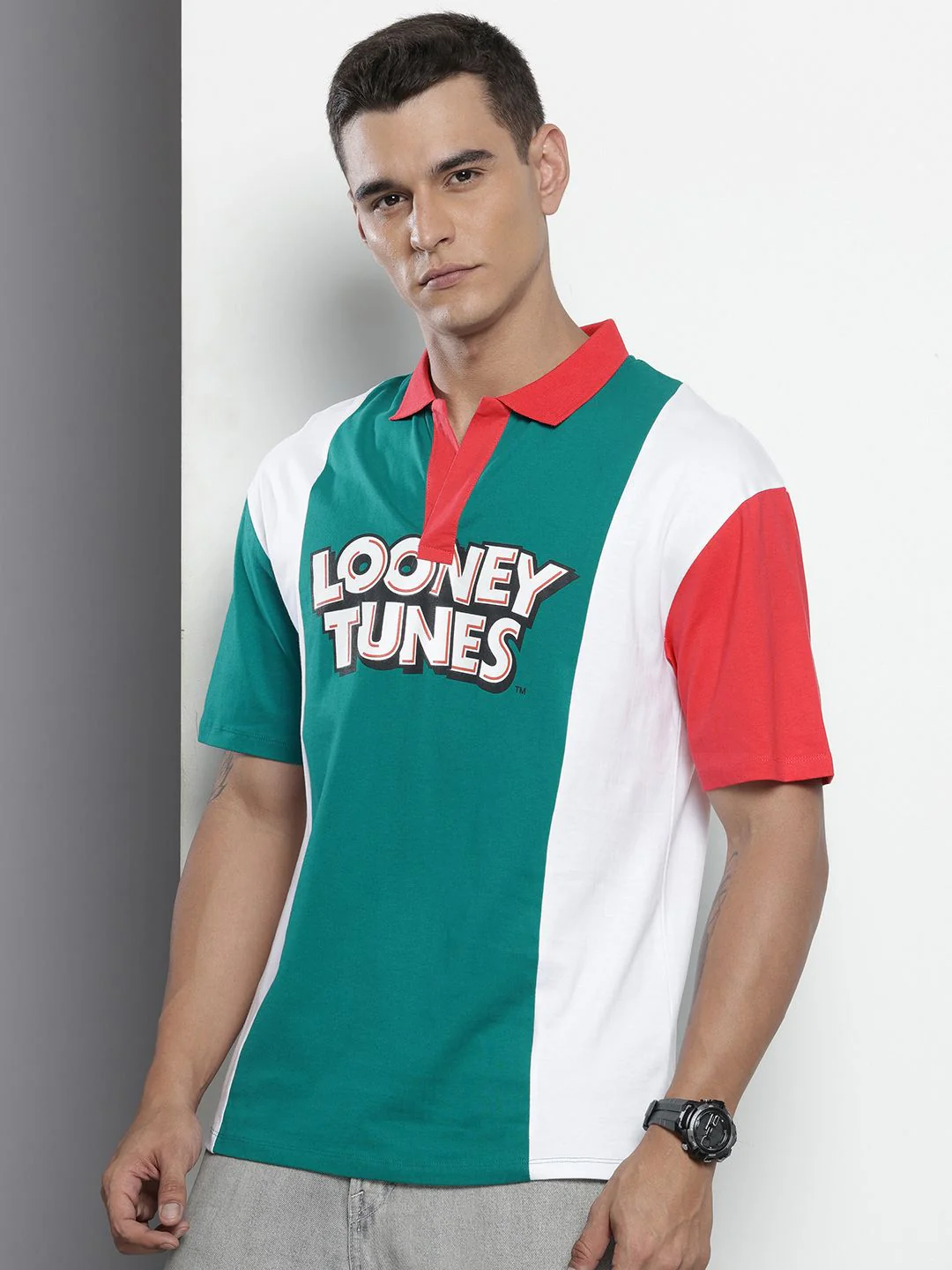 The Indian Garage Co Bugs Bunny Printed Drop-Shoulder Sleeves Pure Cotton Boxy T-shirt - Image 5