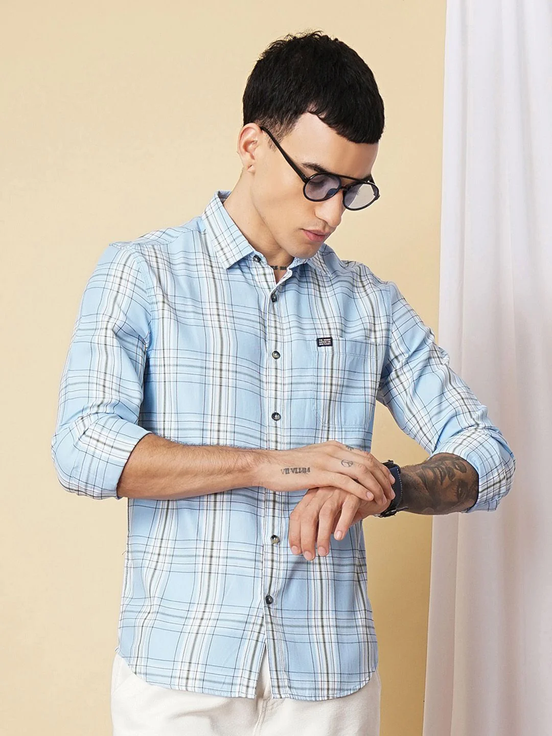 The Indian Garage Co Checked Casual Cotton Shirt