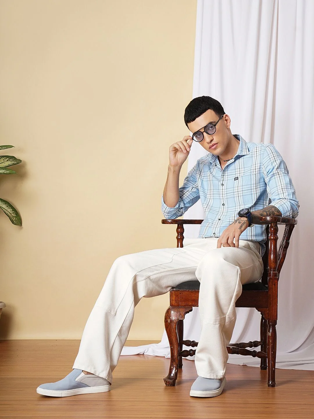 The Indian Garage Co Checked Casual Cotton Shirt - Image 4