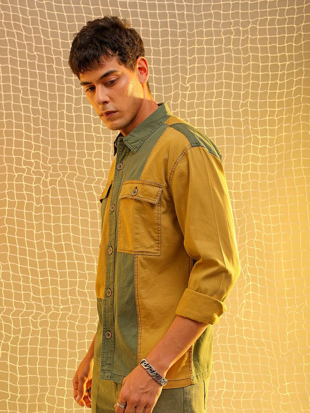 The Indian Garage Co Colourblocked Spread Collar Long Sleeves Casual Shirt - Image 3