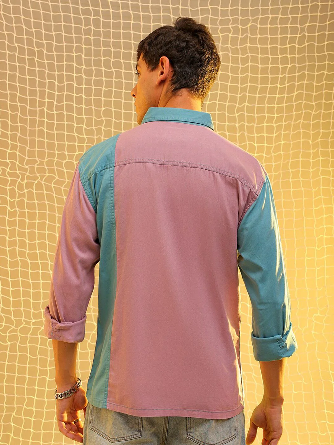 The Indian Garage Co Colourblocked Spread Collar Long Sleeves Cotton Casual Shirt - Image 5