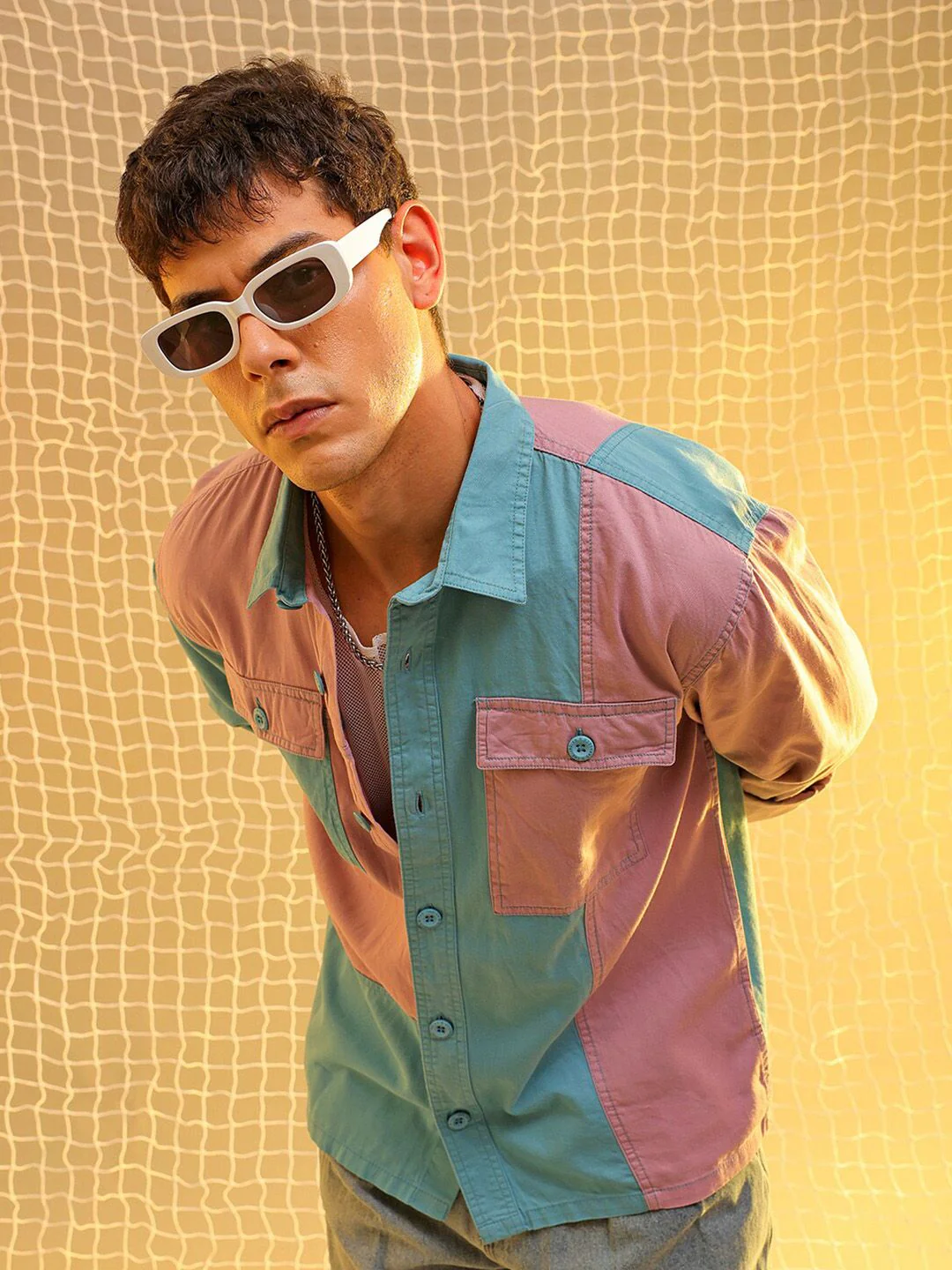 The Indian Garage Co Colourblocked Spread Collar Long Sleeves Cotton Casual Shirt - Image 6