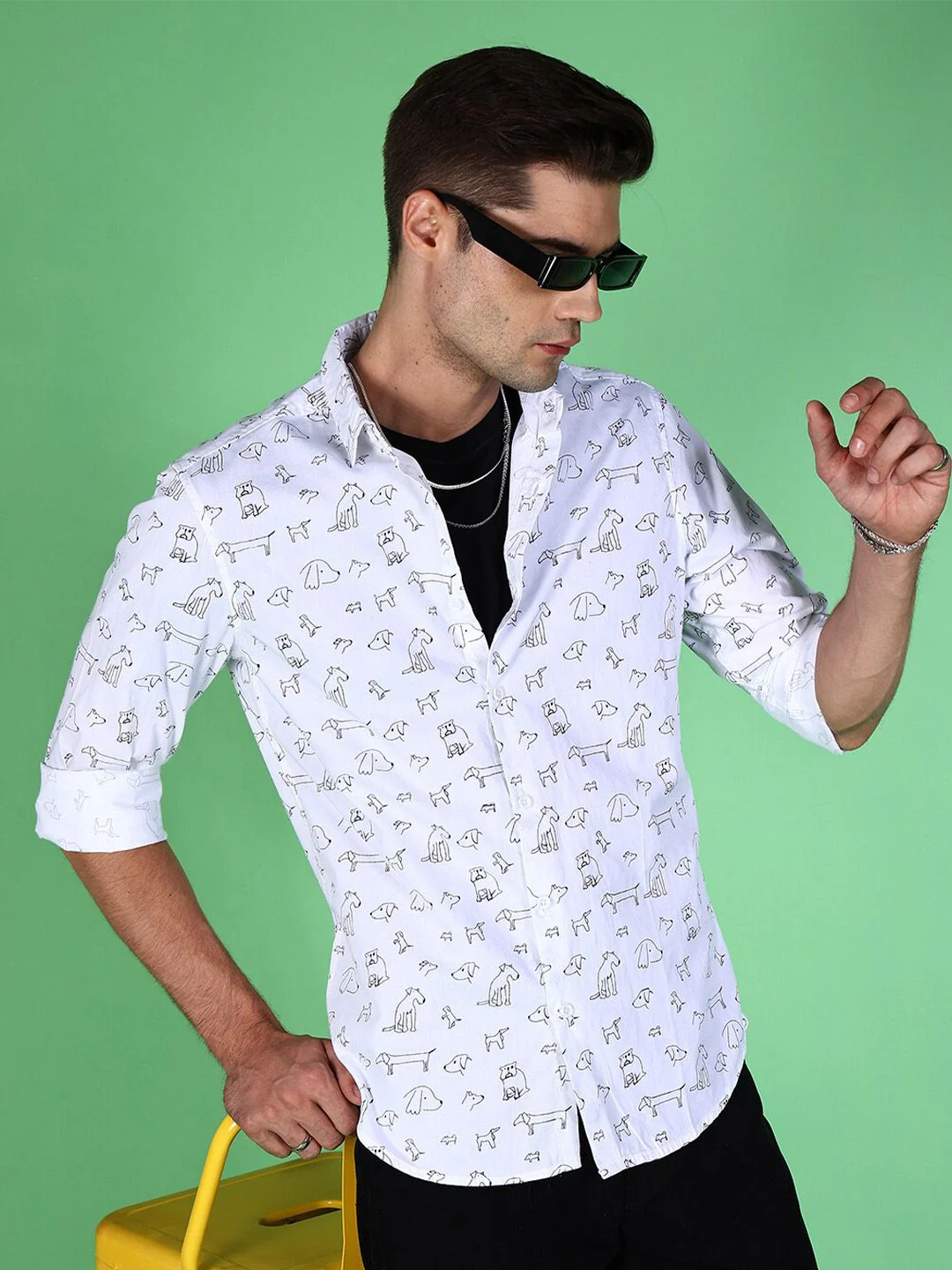 The Indian Garage Co Conversational Printed Slim Fit Casual Shirt - Image 3