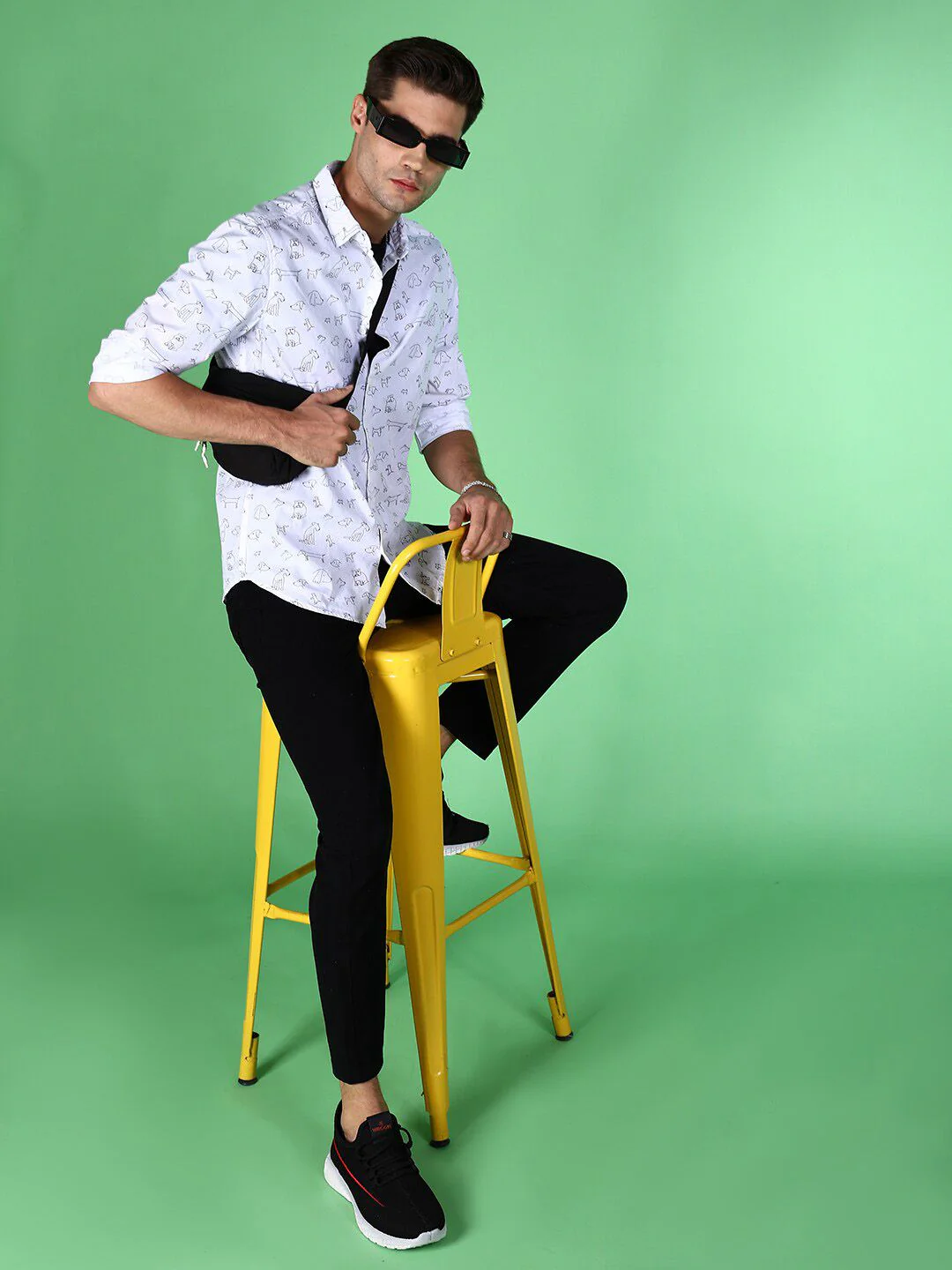 The Indian Garage Co Conversational Printed Slim Fit Casual Shirt - Image 4