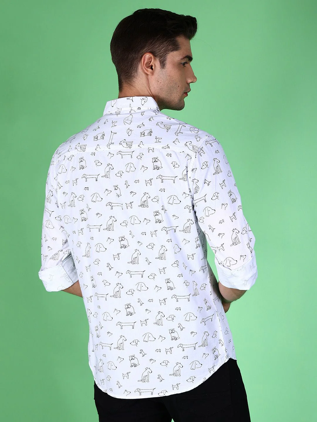The Indian Garage Co Conversational Printed Slim Fit Casual Shirt - Image 5