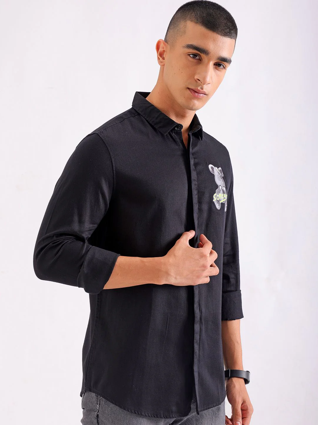 The Indian Garage Co Cotton Slim Fit Opaque Casual Shirt - Image 3