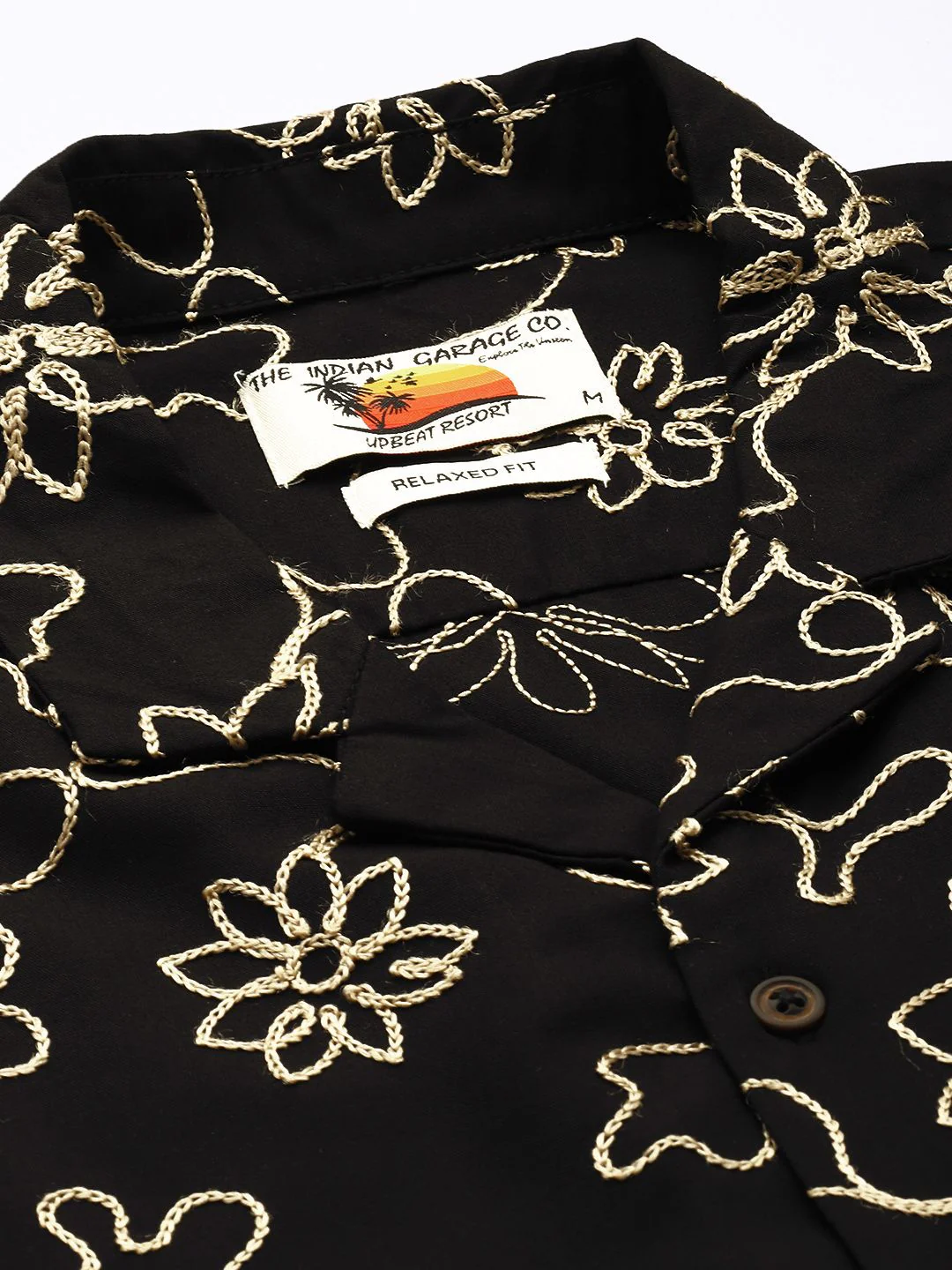 The Indian Garage Co Floral Embroidered Drop-Shoulder Sleeves Relaxed Fit Casual Shirt - Image 2