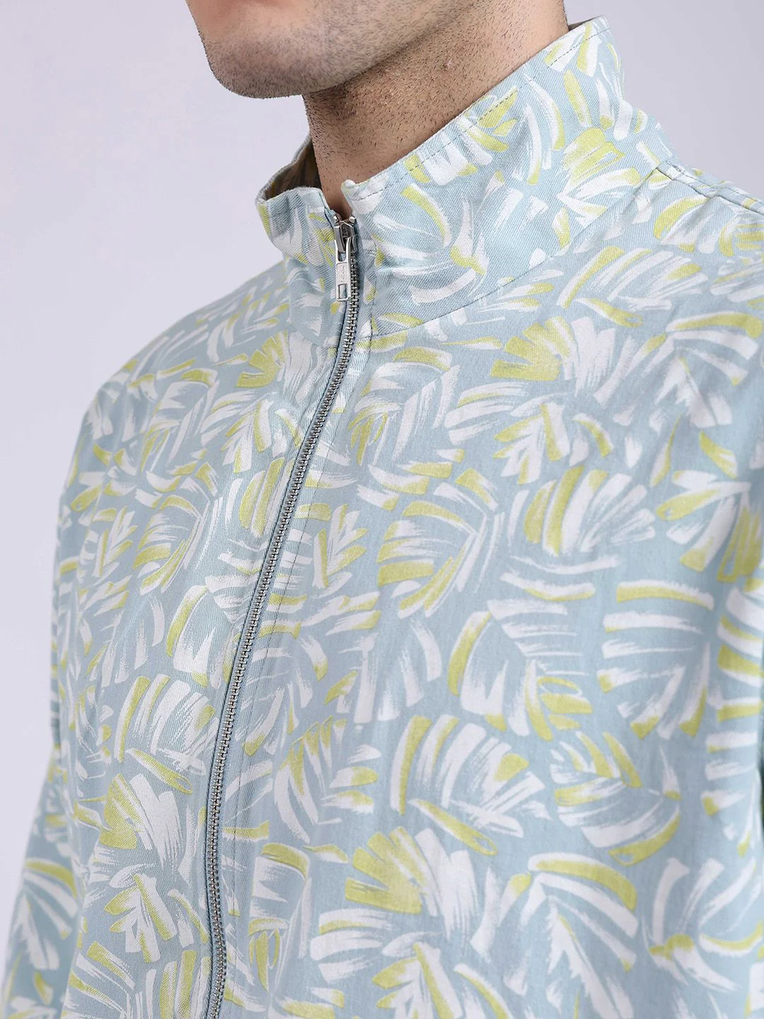 The Indian Garage Co Floral Printed Lightweight Cotton Bomber Jacket - Image 2