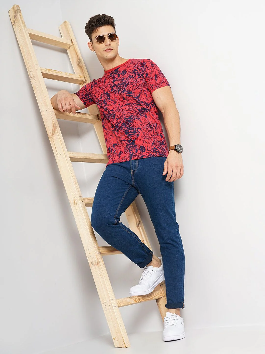 The Indian Garage Co Floral Printed Sports T-shirt - Image 6