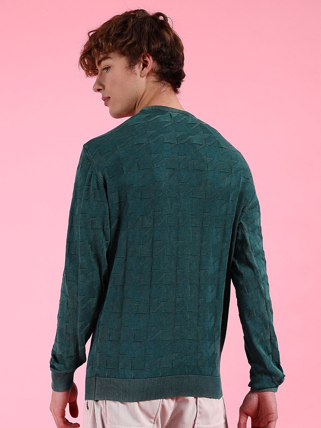 The Indian Garage Co Geometric Self Design Acrylic Pullover - Image 5